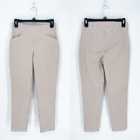Versona Modern Windowpane Check Neutral Ankle Pants Size 4 - Picture 1 of 10